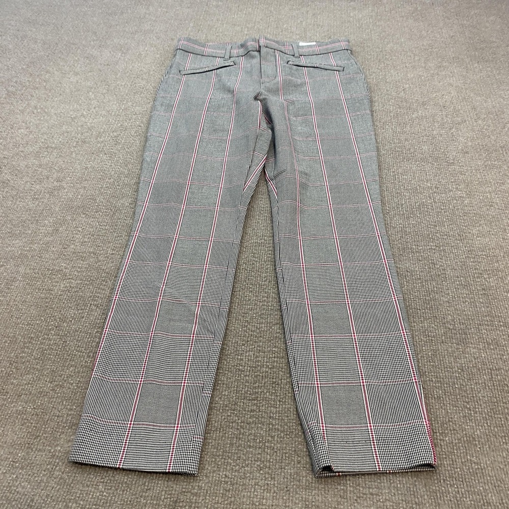 Gap Pants Womens 6 Gray Plaid Signature Skinny Ankle Stretch Twill Work Office